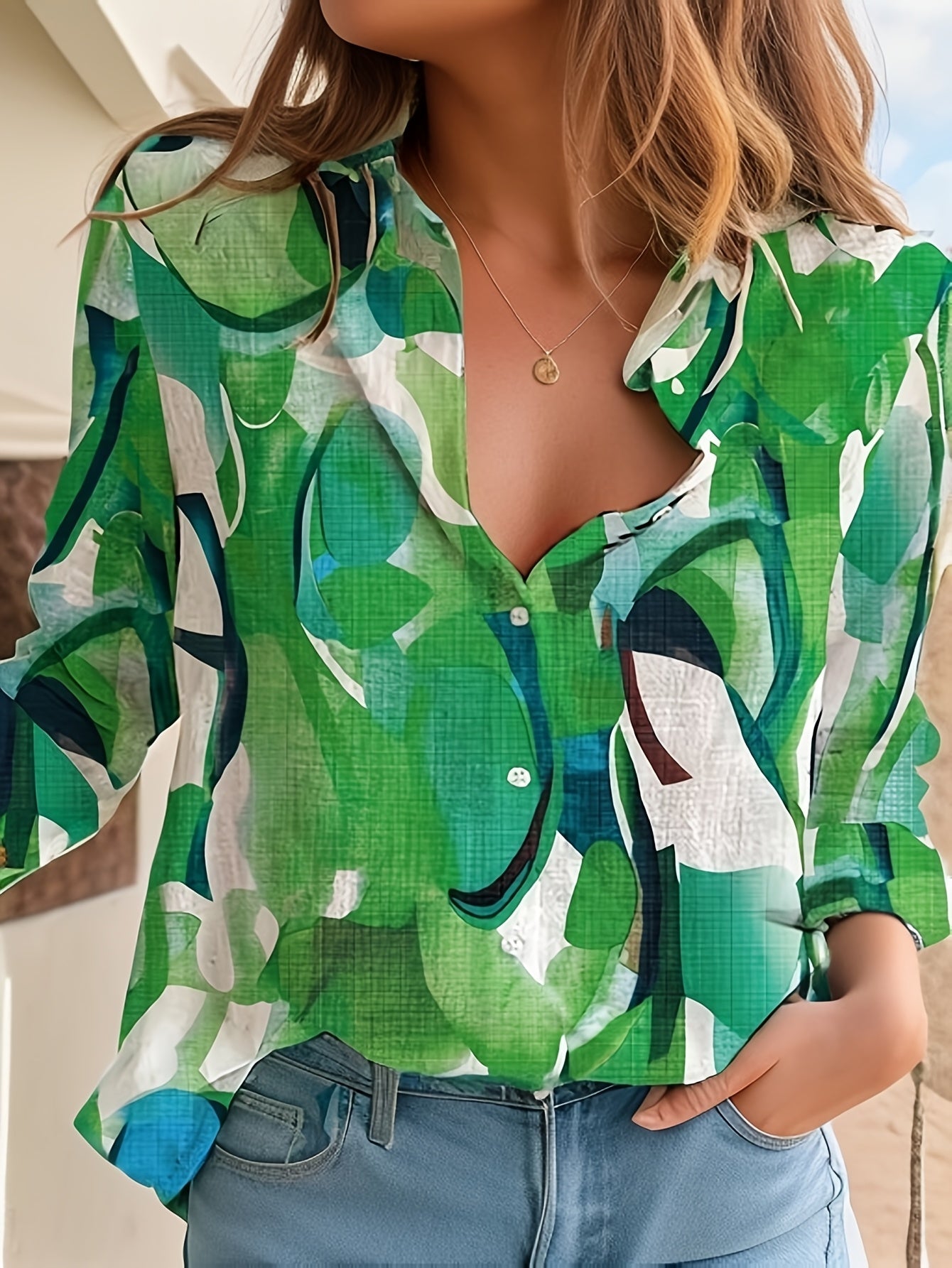 Elvine | Kunstnerisk blomstermønstret skjortebluse