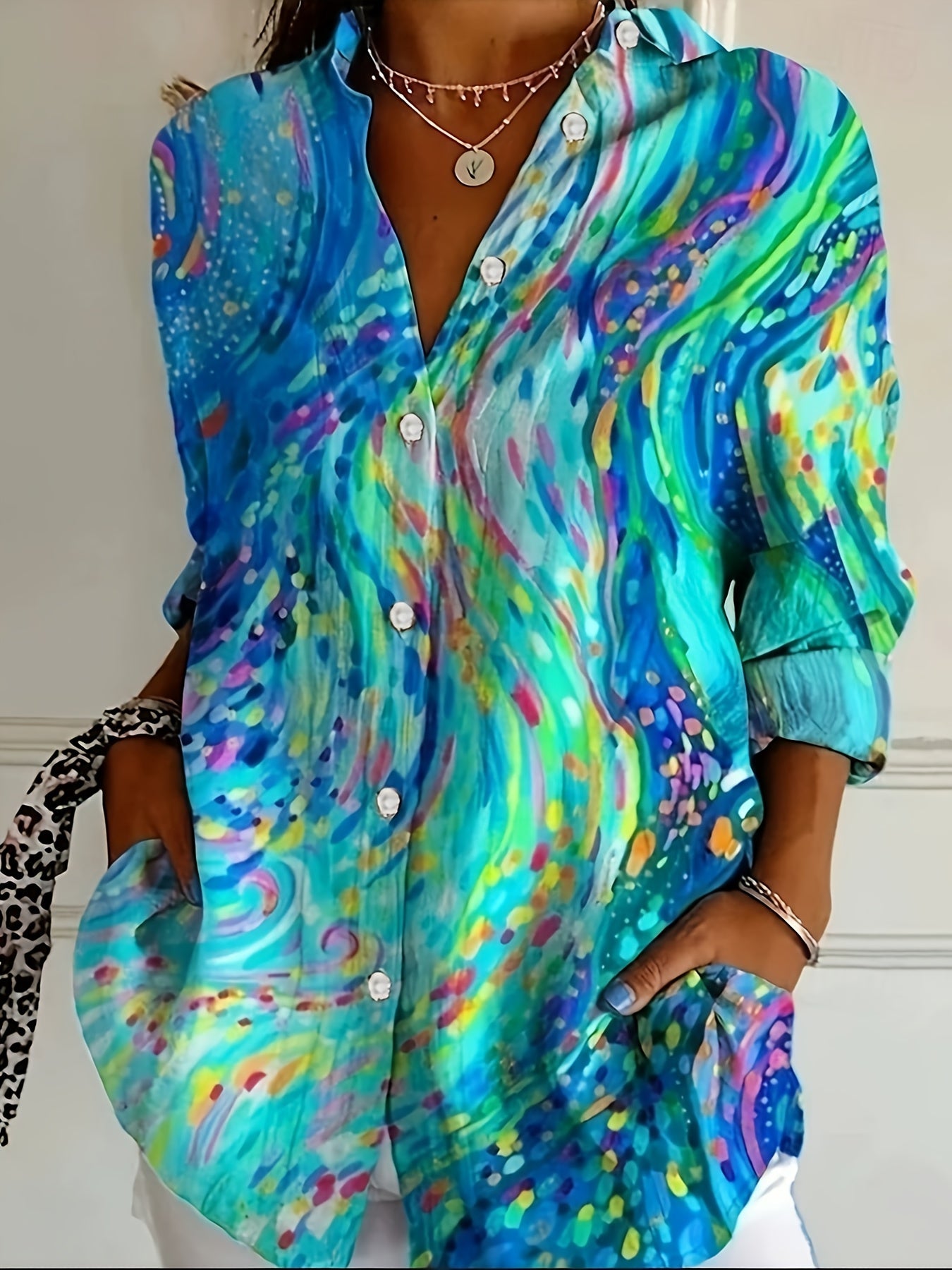 Borni | Kunstnerisk Skjortebluse med Fargerikt Mønster