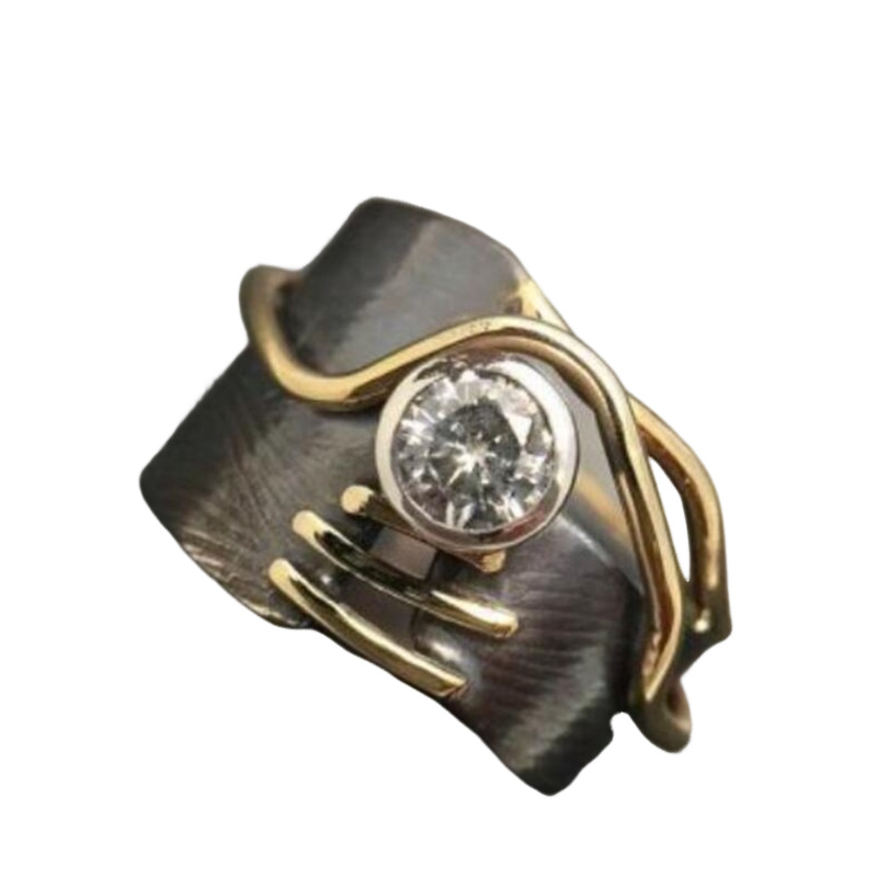 Antonina – Vintage Mørk Sølv Zirconia Ring