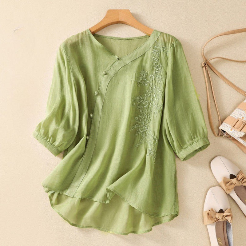 Jorinda | Elegant bluse med broderte detaljer