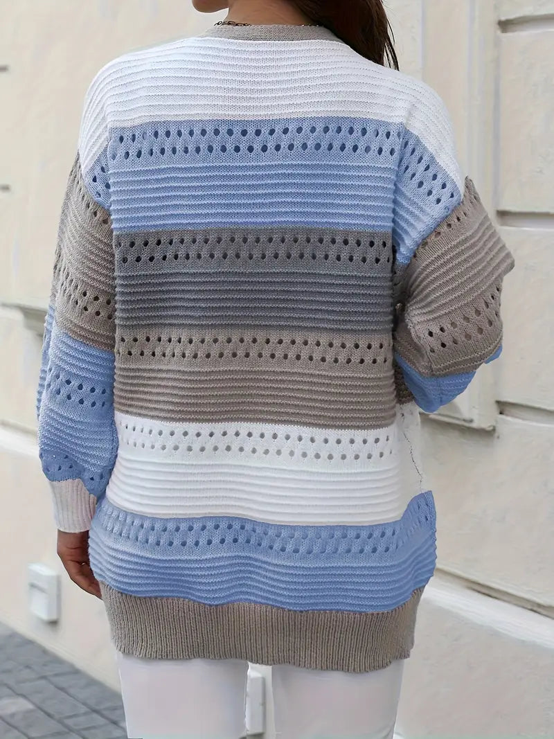 Torly | Strikket Cardigan med Fargeblokker