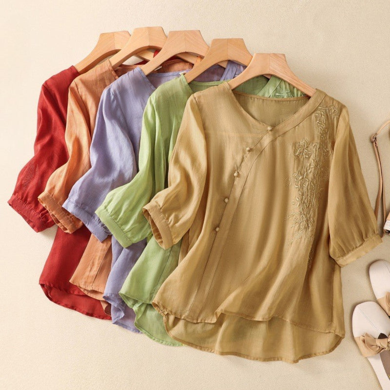 Jorinda | Elegant bluse med broderte detaljer