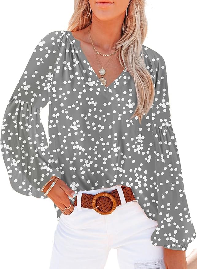 Annikka | Elegant Bluse med Prikkemønster