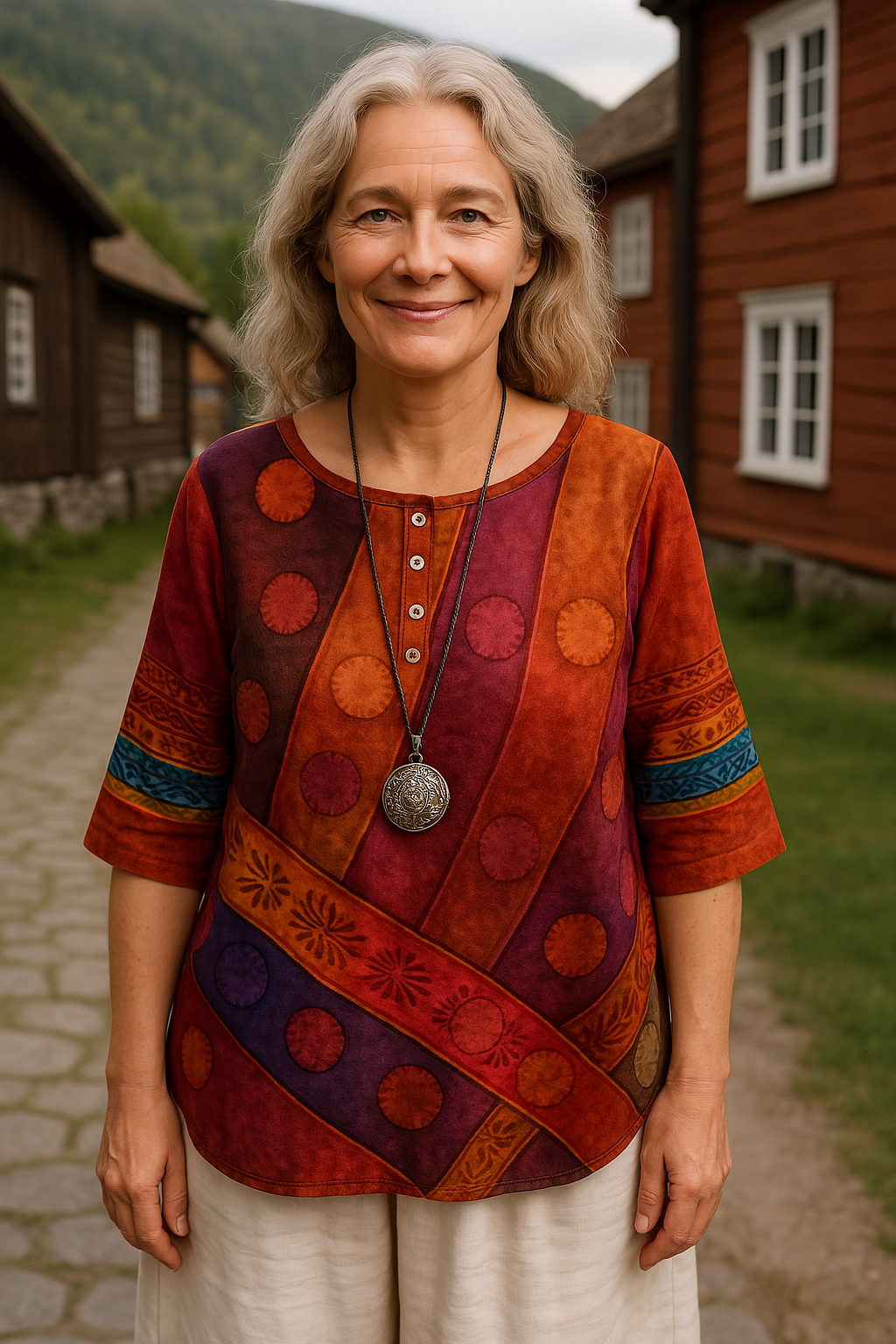 Embla | Komfortabel og Fargerik Topp med Halvlange Ermer