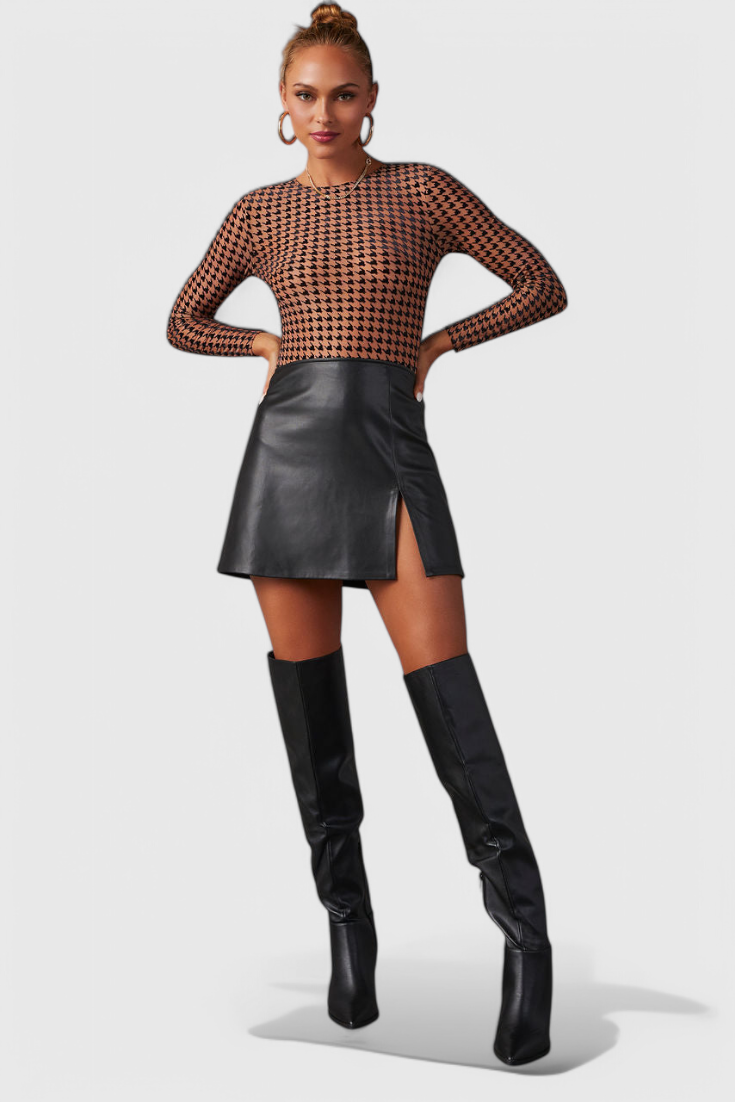 Bella svarte overknee-støvletter med blokkhæl