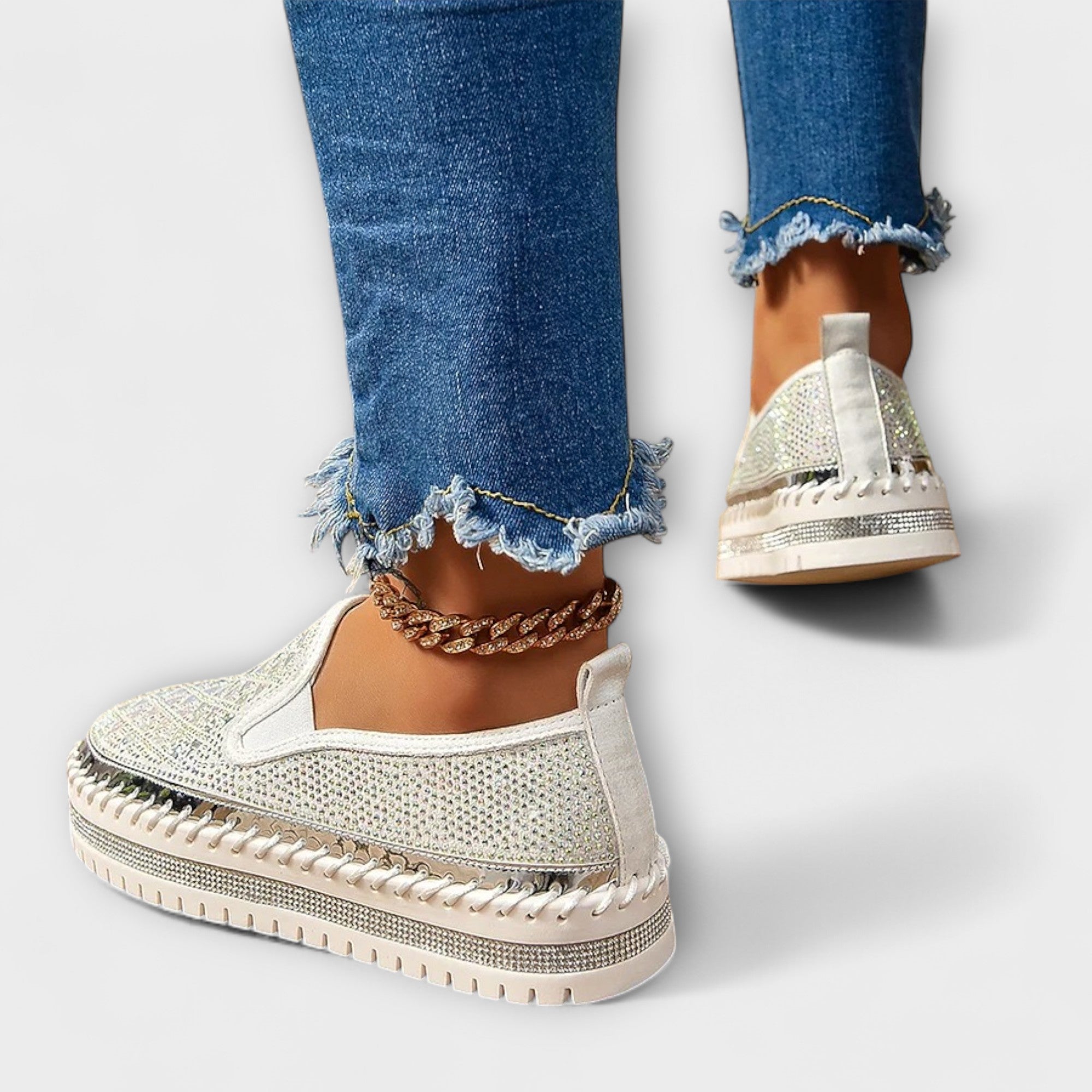 Vada | Slip-ons med luksuriøst glansmønster