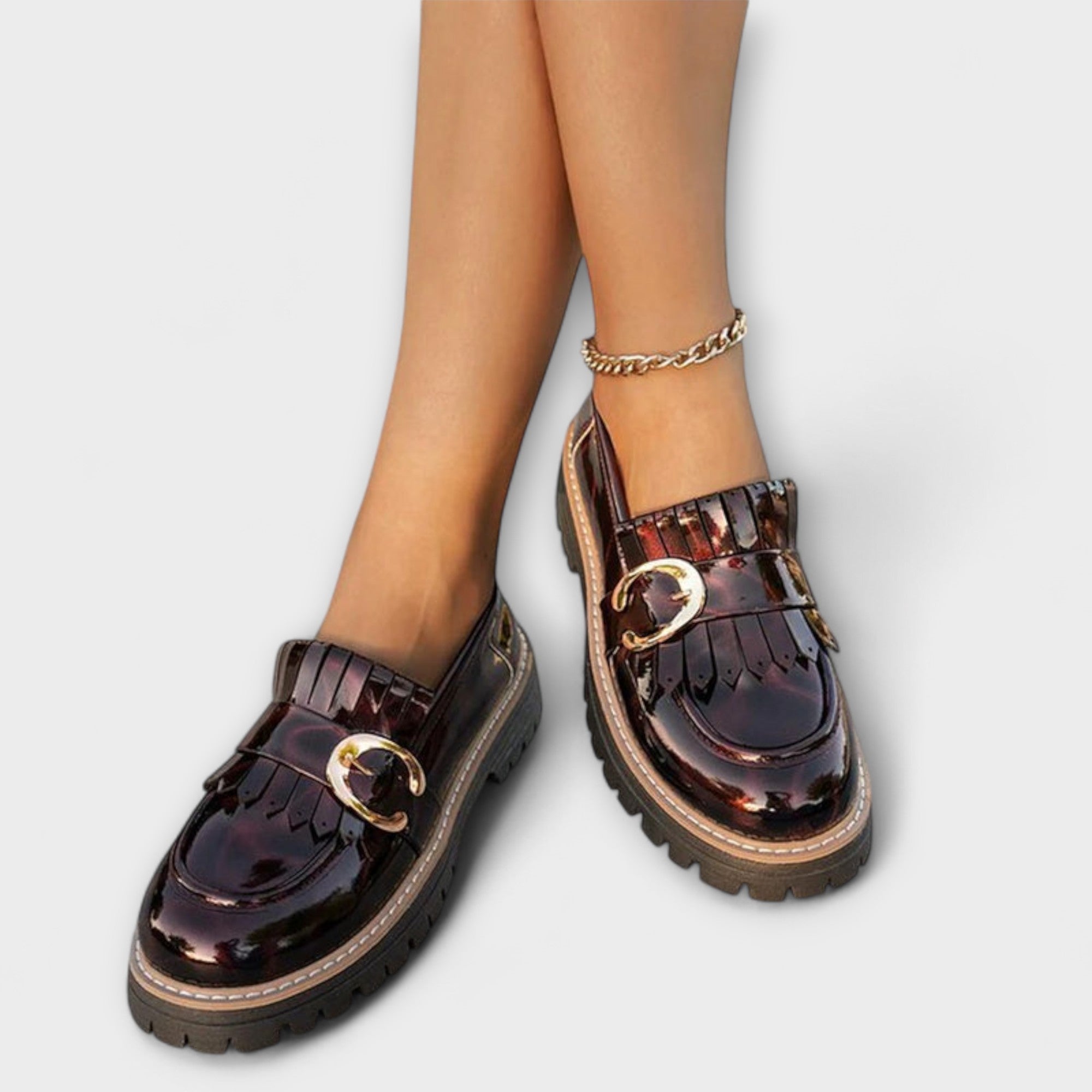 Nova | Chunky loafers med spenne og frynser