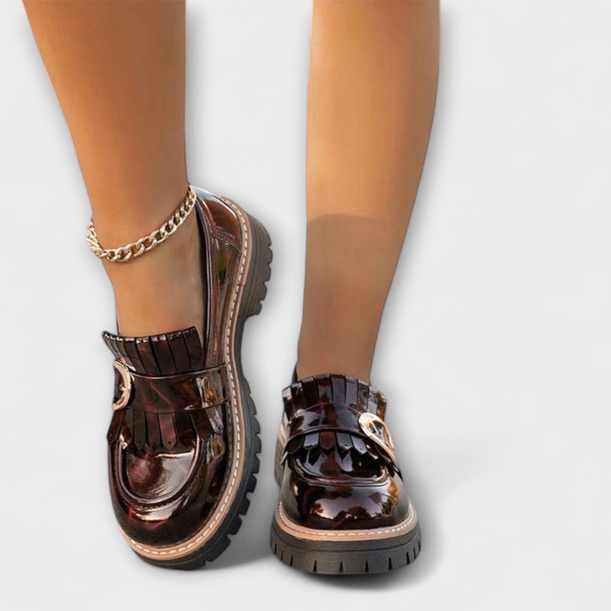 Nova | Chunky loafers med spenne og frynser