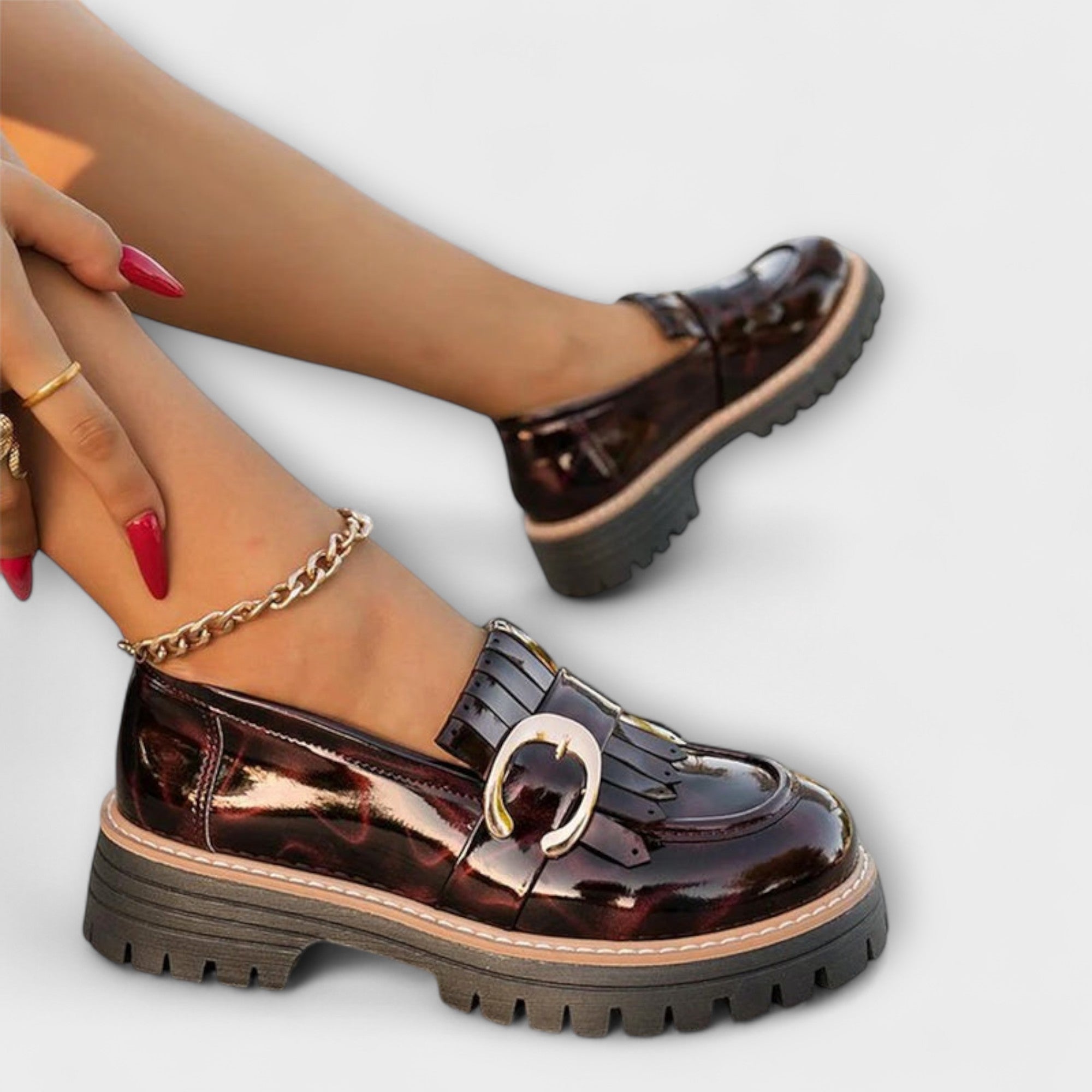 Nova | Chunky loafers med spenne og frynser