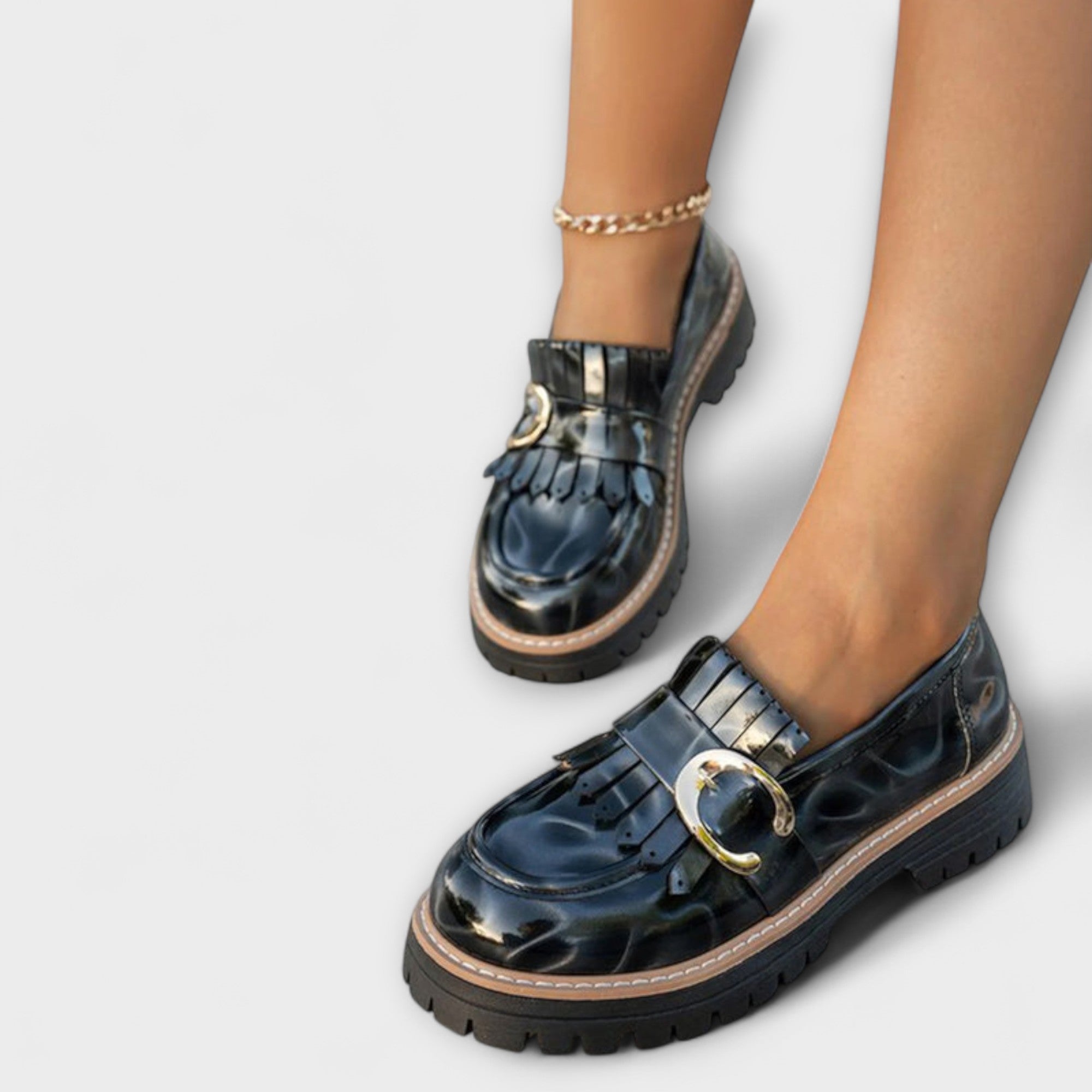 Nova | Chunky loafers med spenne og frynser