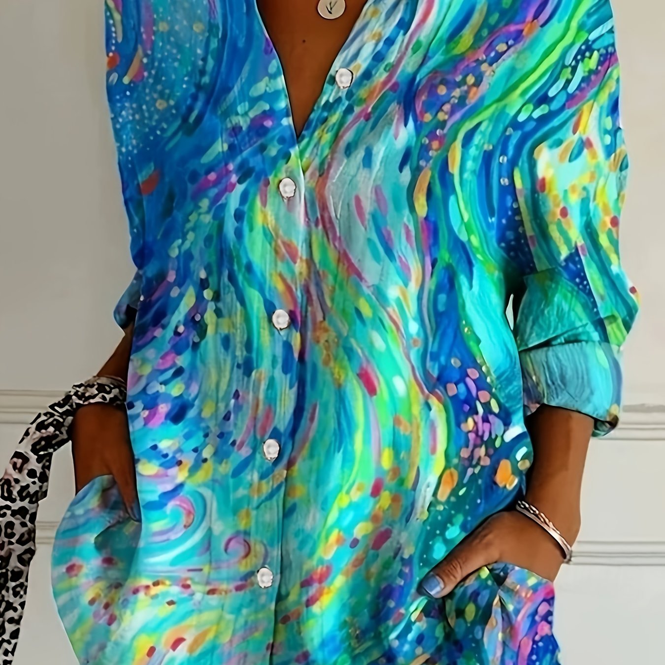 Borni | Kunstnerisk Skjortebluse med Fargerikt Mønster