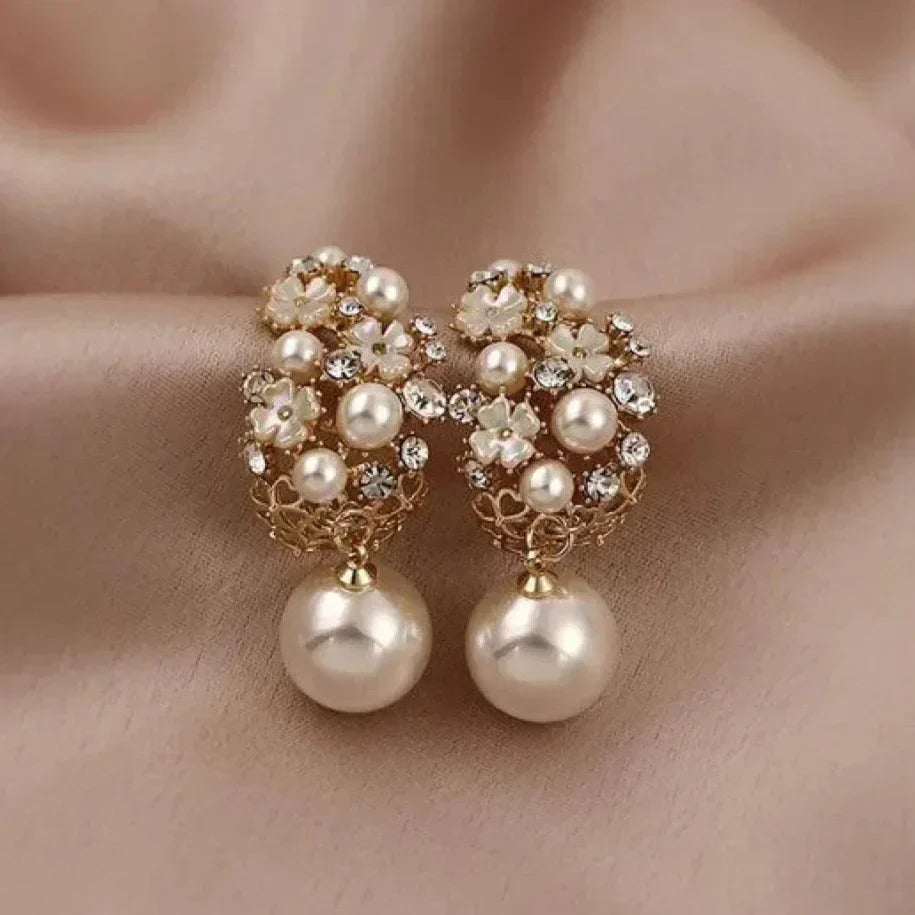 Dakota - Elegante Blomst Perle Øredobber