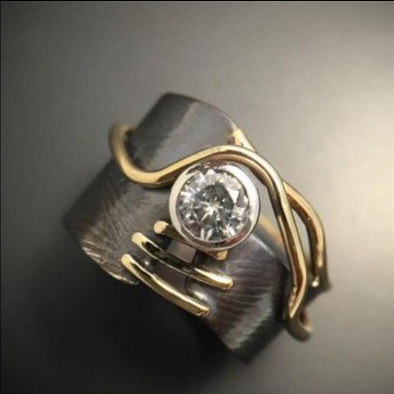 Antonina – Vintage Mørk Sølv Zirconia Ring