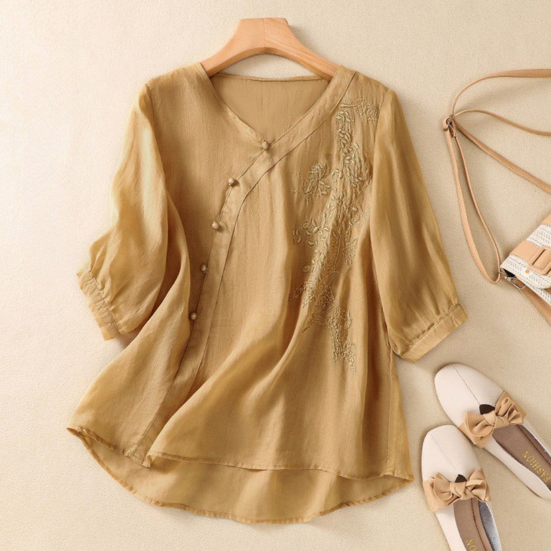 Jorinda | Elegant bluse med broderte detaljer