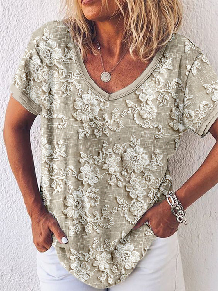 Bergina- Bluse med Blomsterdesign