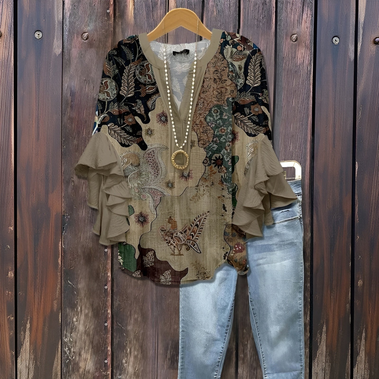 Embjør | Bluse Med Volang-Ermer