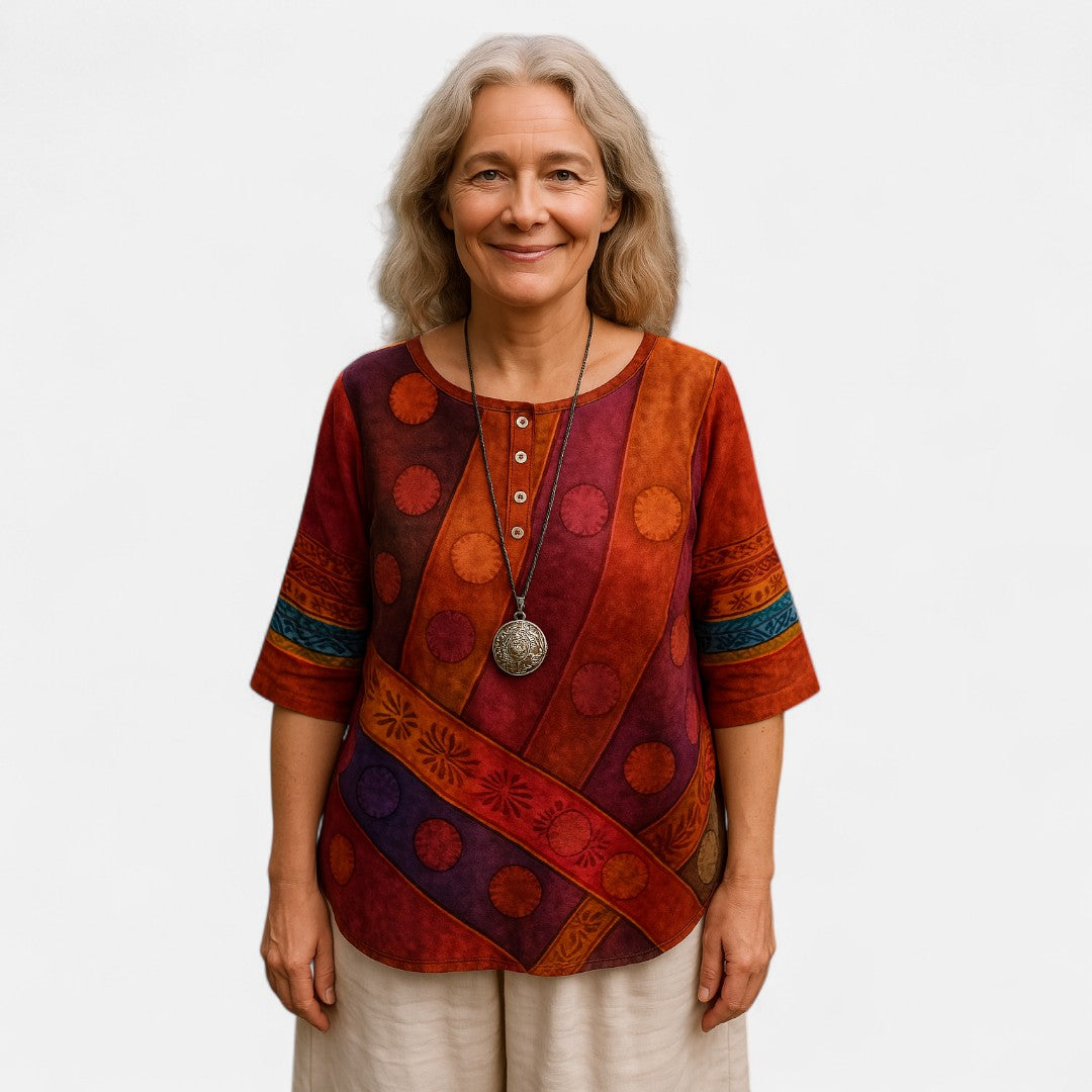 Elnara™ | Overdimensjonert Fargerik Topp