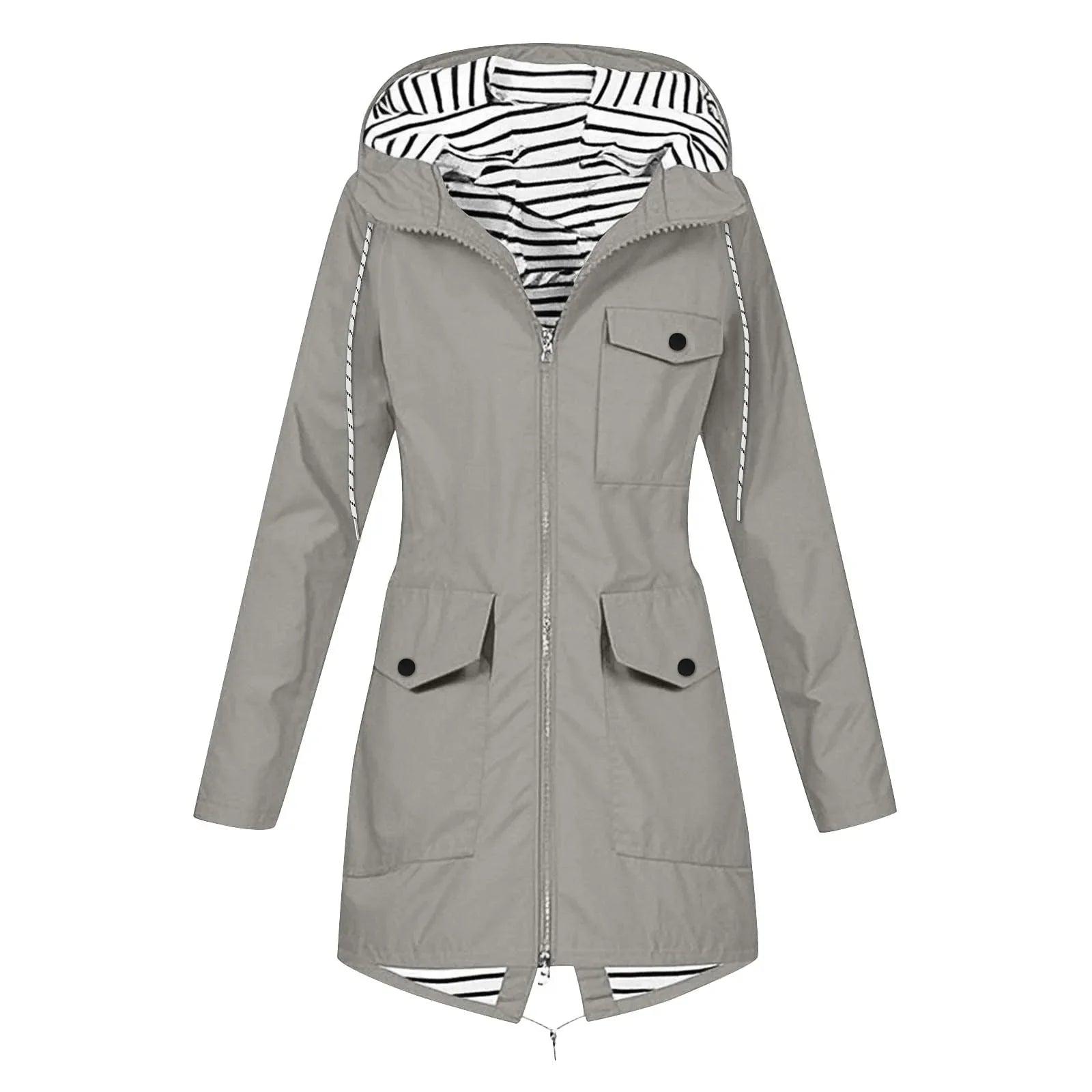 Gautea | Lang Vanntett Jakke med Hette