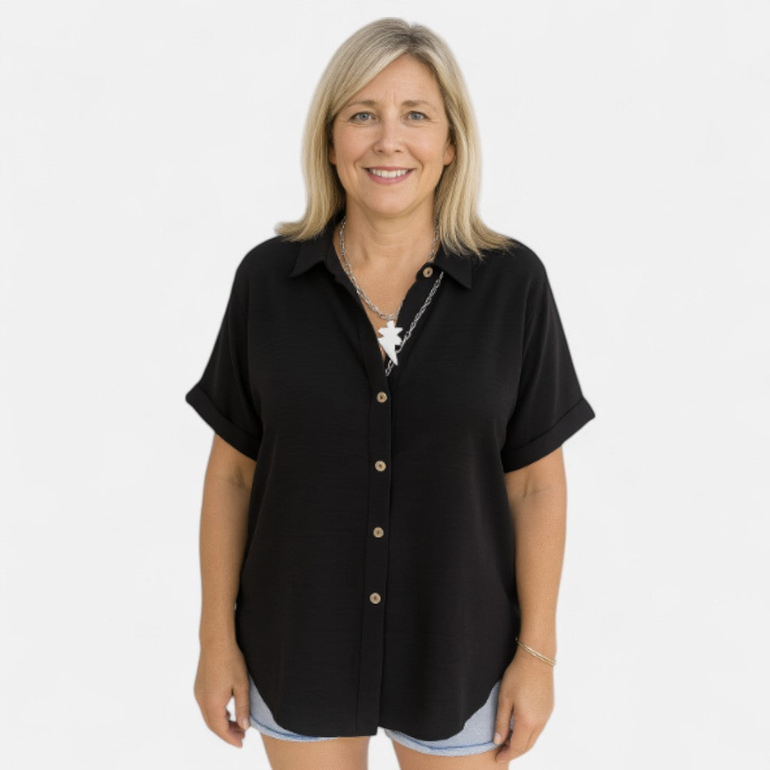 Annfrid™ | Linstoff Skjorte med Knapper