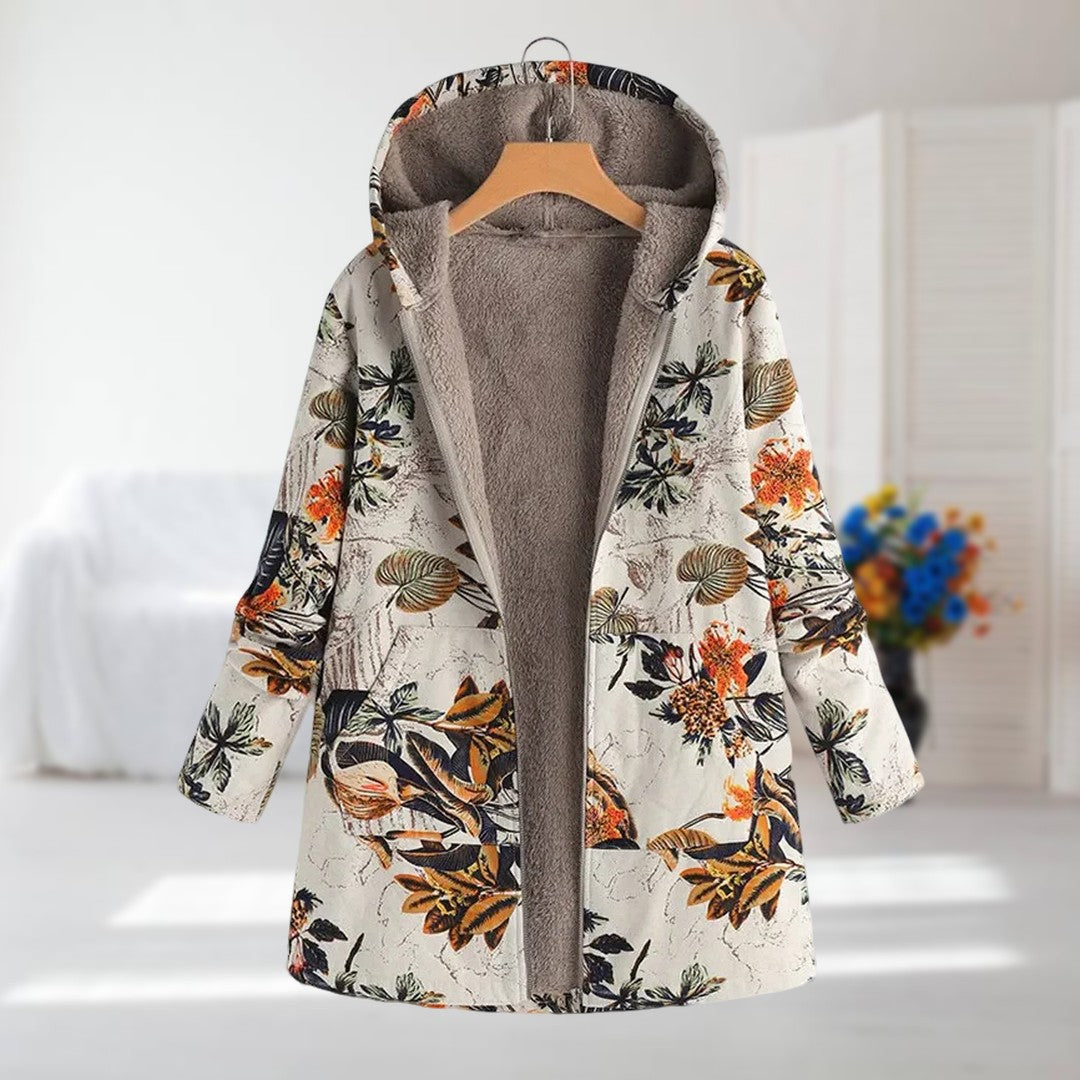 Flora | Varm, myk foret strikket jakke parka