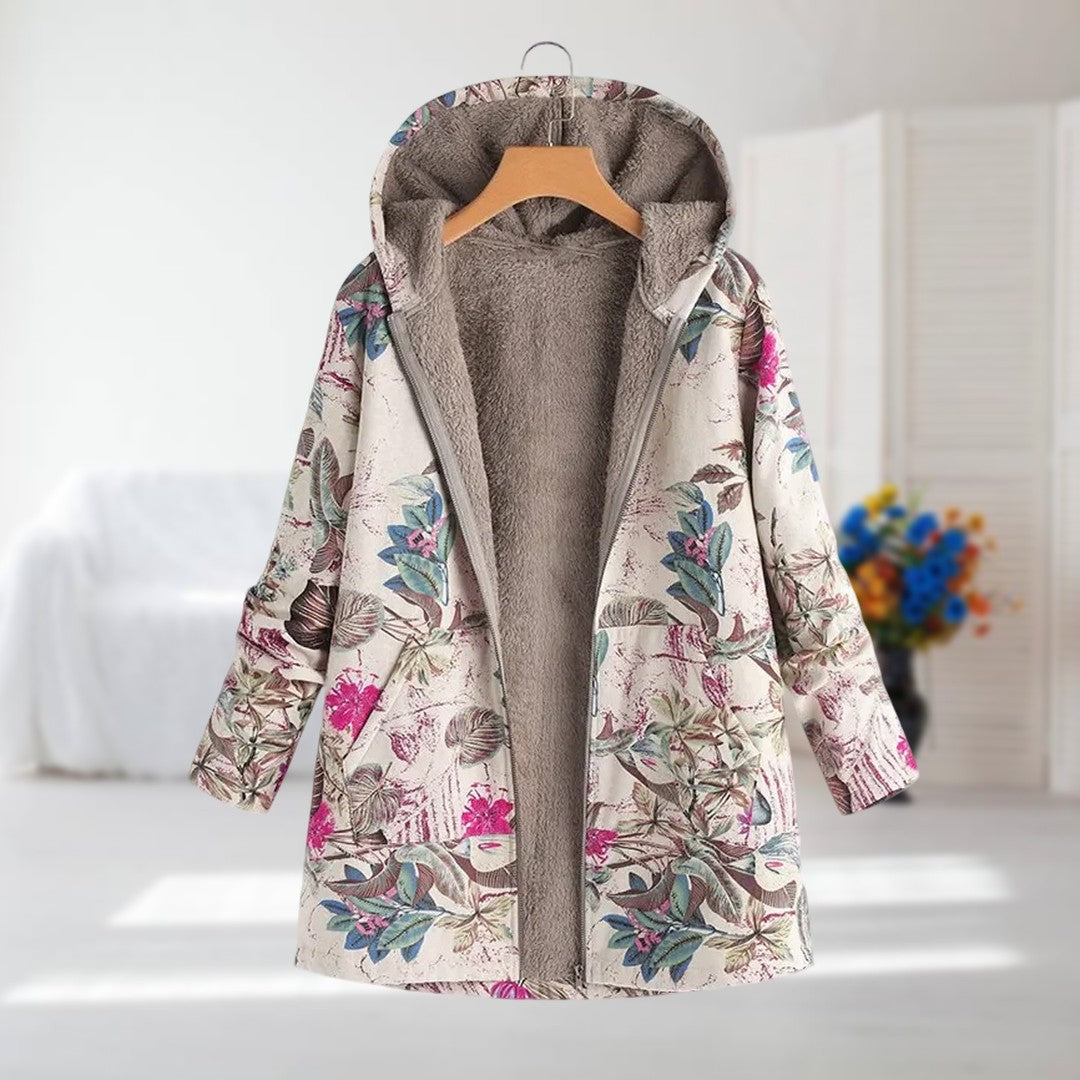 Flora | Varm, myk foret strikket jakke parka