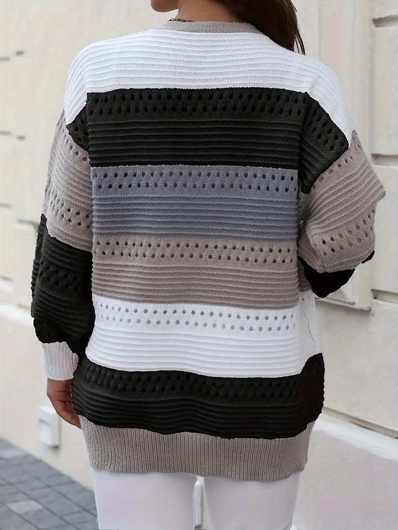 Torly | Strikket Cardigan med Fargeblokker