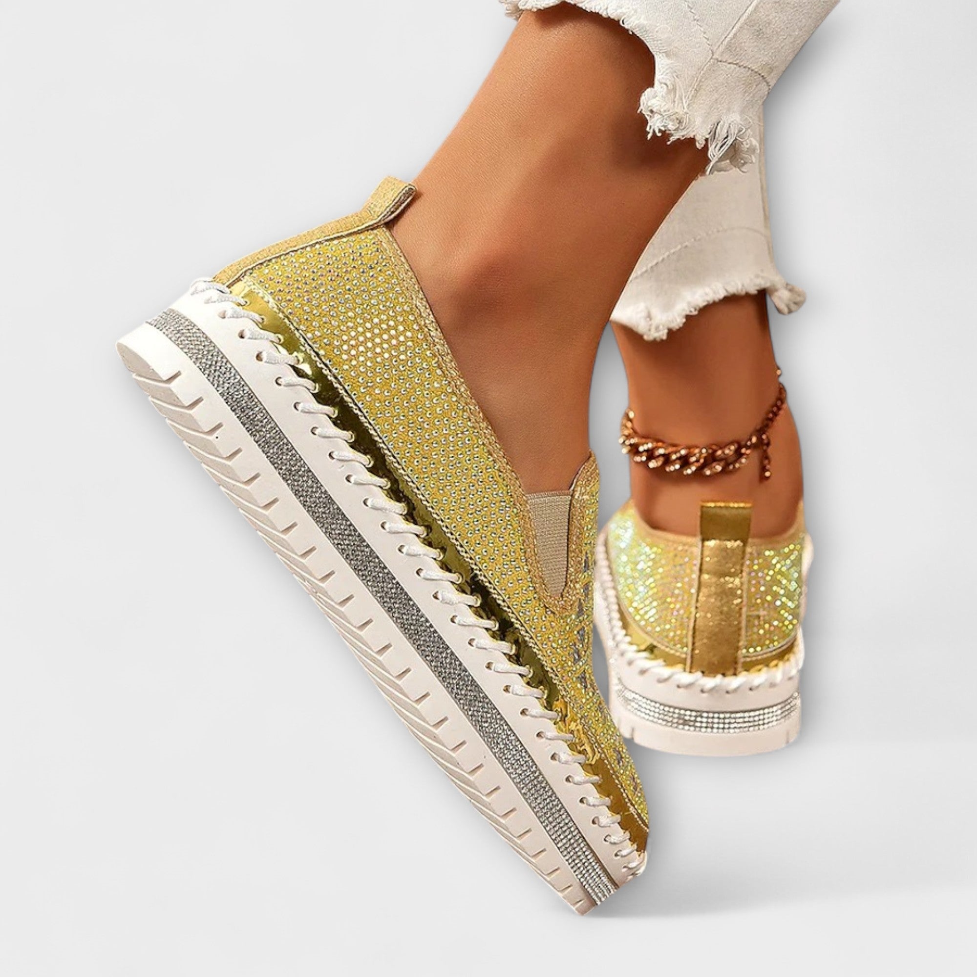 Vada | Slip-ons med luksuriøst glansmønster