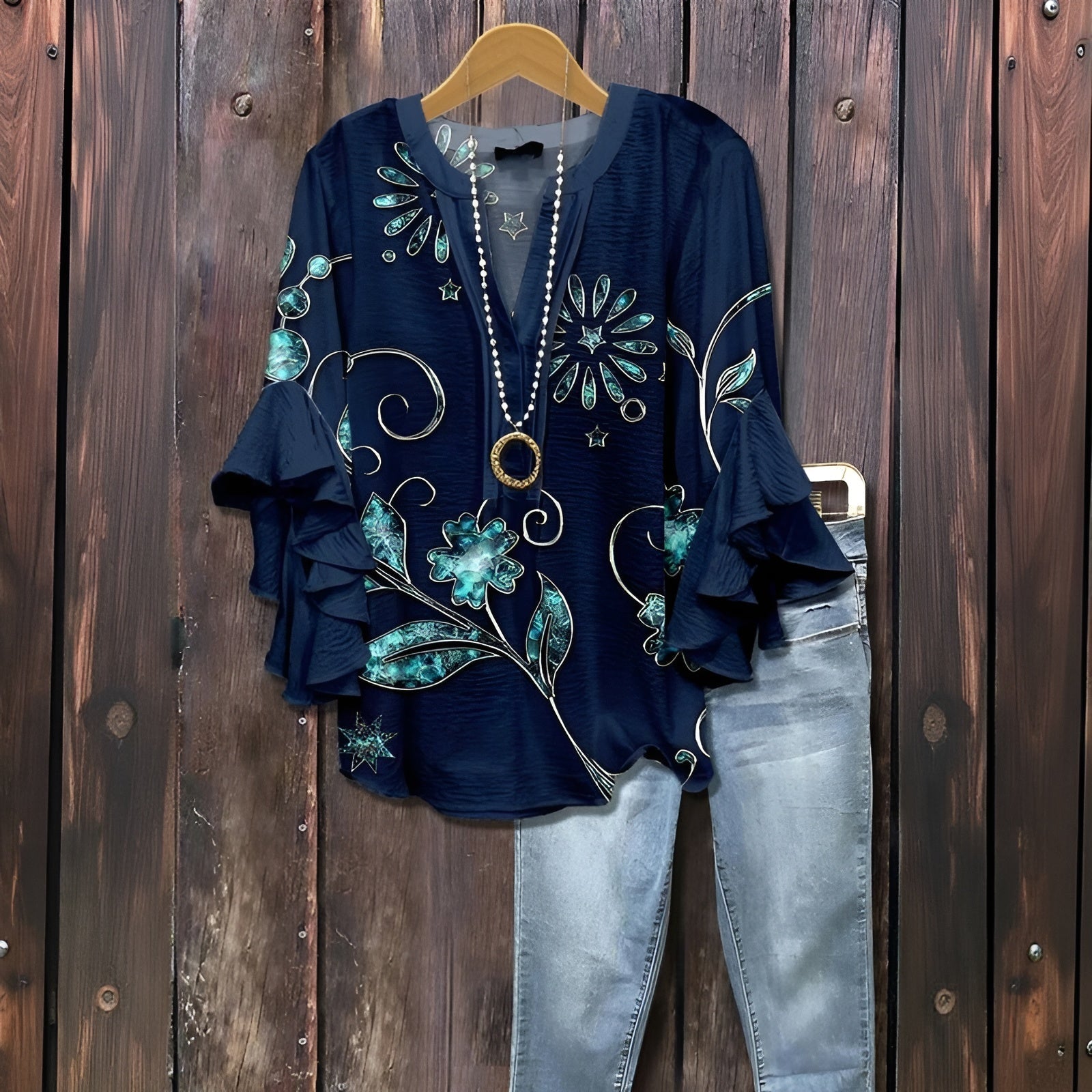 Embjør | Bluse Med Volang-Ermer