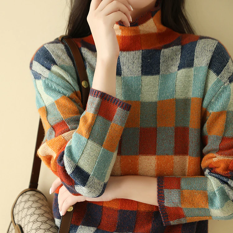 Julia | Luksuriøs Patchwork Turtleneck