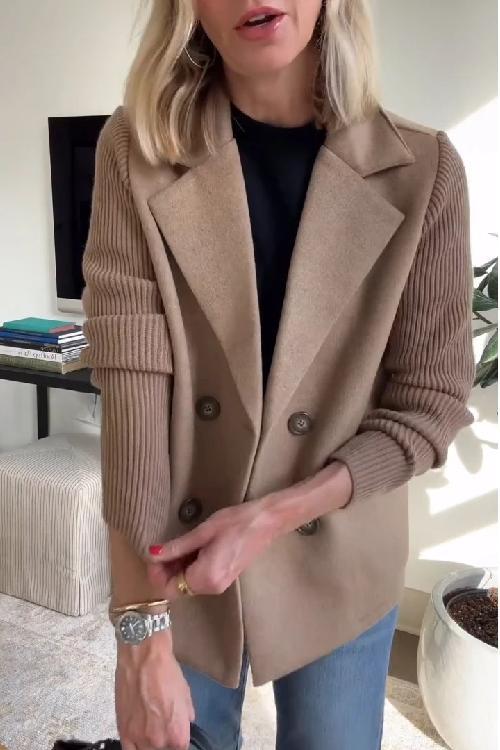 Celeste | Elegant Blazer med Strikkede Ermer