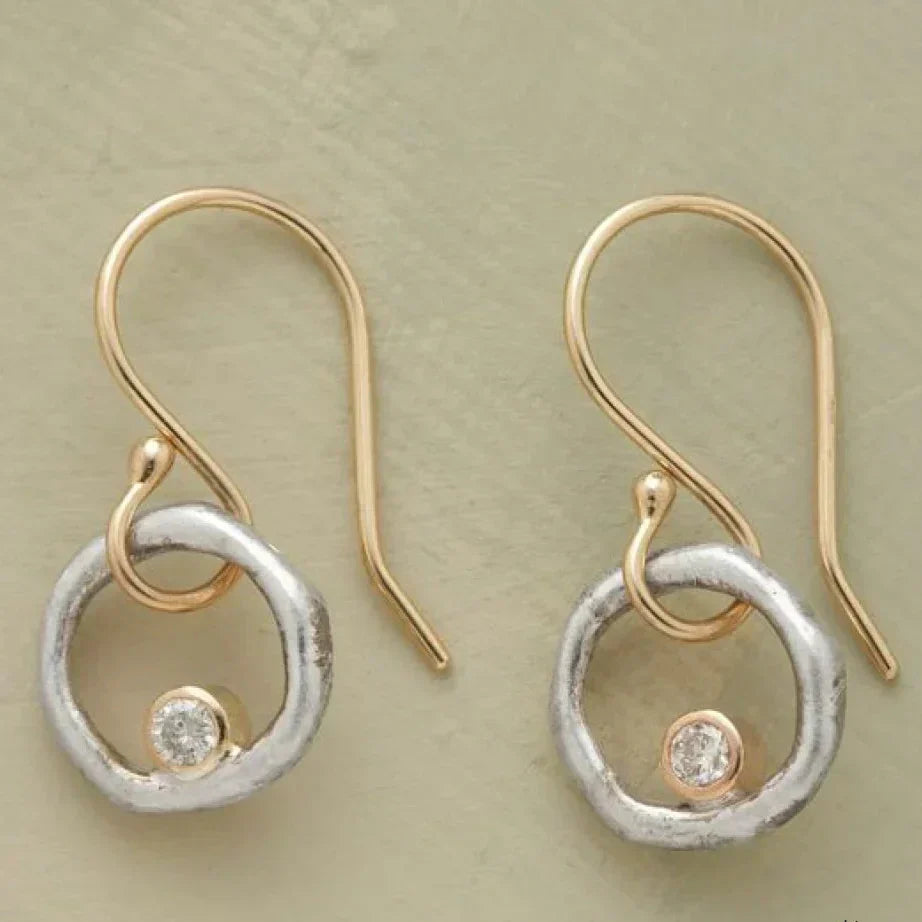 Luella – Vintage Gull & Sølv Zirconia Øredobber